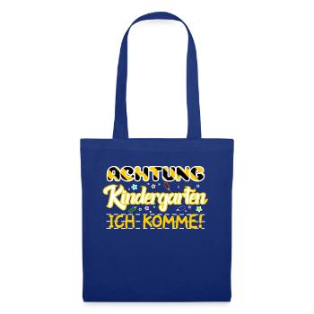 Achtung Kindergarten ich komme! - Stoffbeutel - Royalblau - Vorne
