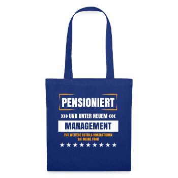 Pension lustige Sprüche Pensionist Rentner Humor - Stoffbeutel - Royalblau - Vorne