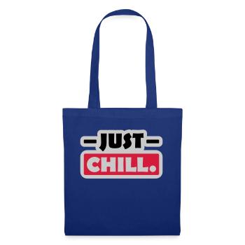 Just Chill Text Logo - Stoffbeutel - Royalblau - Vorne
