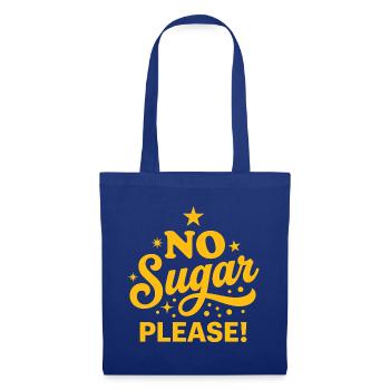 No Sugar Please Retro Yellow Typografie - Stoffbeutel - Royalblau - Vorne