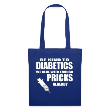 Diabetiker - Stoffbeutel - Royalblau - Vorne