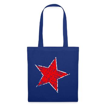 STERN. STERNE. STERN. STERNE. FEST. JAHRESTAG - Stoffbeutel - Royalblau - Vorne