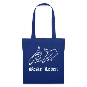 Beste Leben - Straßenbande Handzeichen - Stoffbeutel - Royalblau - Vorne