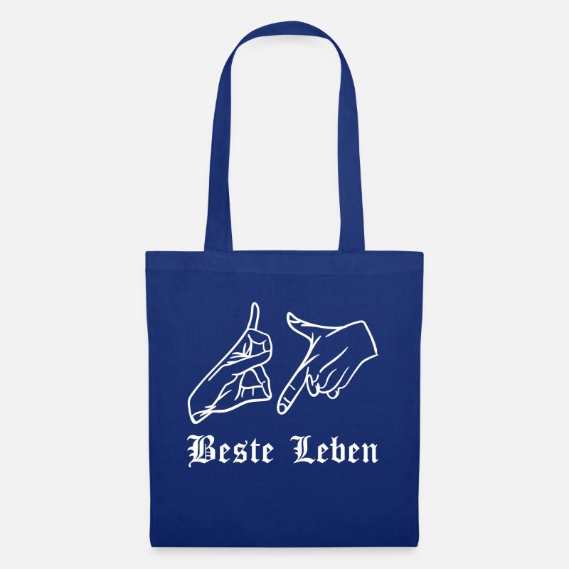 Beste Leben - Straßenbande Handzeichen - Stoffbeutel - Royalblau