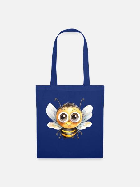 Hummel Wasserfarben Zeichnung - Stoffbeutel - Royalblau