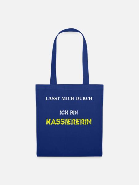 Lasst mich durch, ich bin Kassiererin Geschenkidee - Stoffbeutel - Royalblau