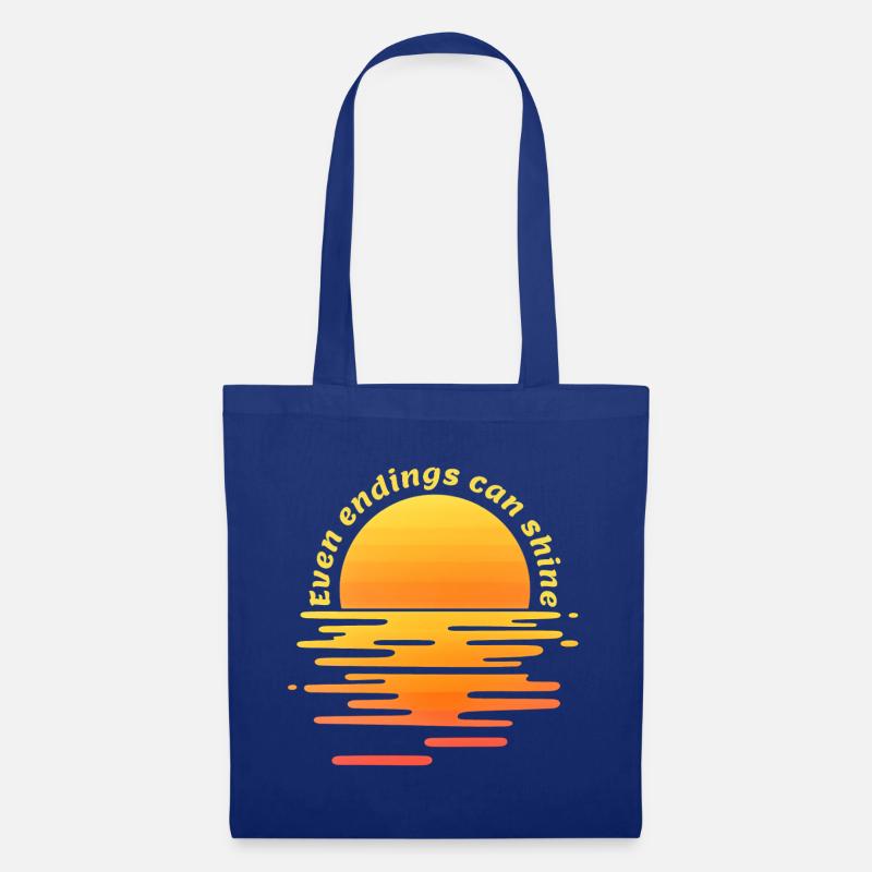 Sonnenuntergang - Even endings can shine - Stoffbeutel - Royalblau