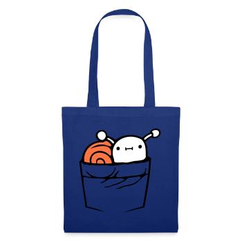 Schnecke Brusttasche Hemdtasche Tasche unterwegs - Stoffbeutel - Royalblau - Vorne