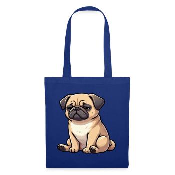 Mops Möpse Mopsbesitzer Mopsliebhaber Mopshalter - Stoffbeutel - Royalblau - Vorne