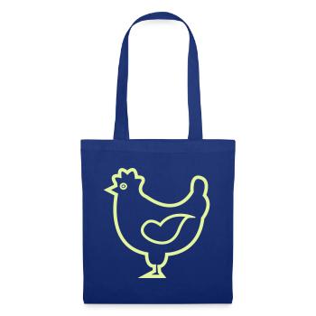 Neon-Kontur Huhn Design - Stoffbeutel - Royalblau - Vorne