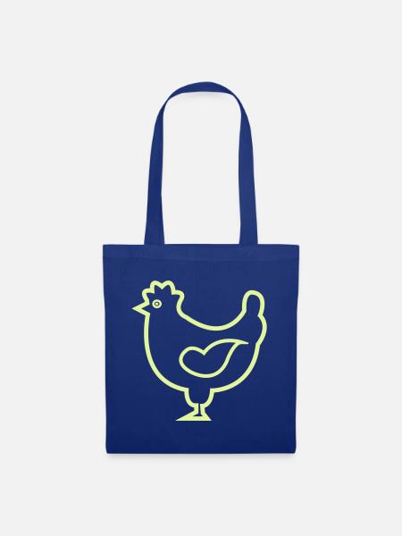 Neon-Kontur Huhn Design - Stoffbeutel - Royalblau
