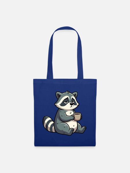 Waschbär Waschbären Waldtier lustiger Waschbär - Stoffbeutel - Royalblau