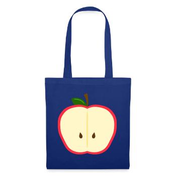 Halb-Apfel-Scheibe Cartoon - Stoffbeutel - Royalblau - Vorne