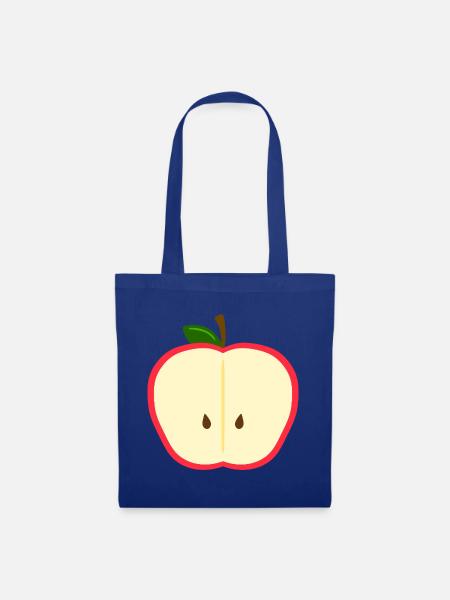 Halb-Apfel-Scheibe Cartoon - Stoffbeutel - Royalblau