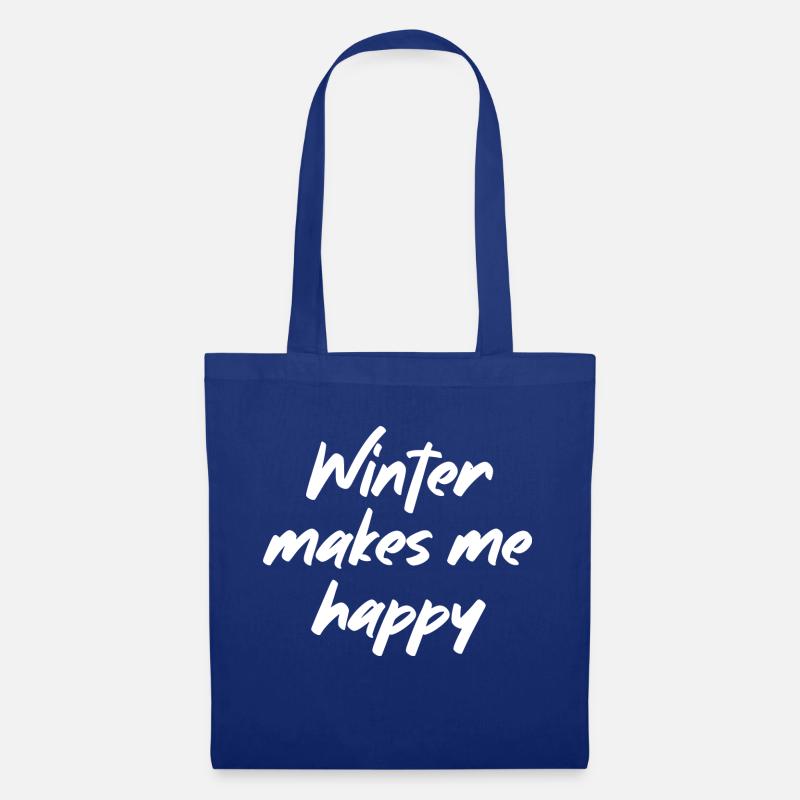 Winter makes me happy - Stoffbeutel - Royalblau