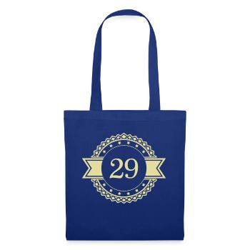 29 Zahl Emblem - Stoffbeutel - Royalblau - Vorne