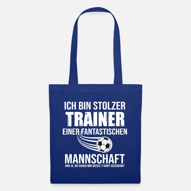Fußballtrainer Spruch Bester Trainer Fußballcoach - Stoffbeutel - Royalblau