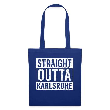 Straight outta Karlsruhe white - Stoffbeutel - Royalblau - Vorne