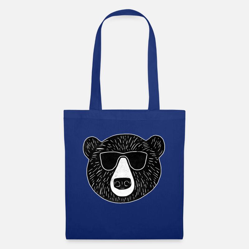 Brillenbär - Stoffbeutel - Royalblau