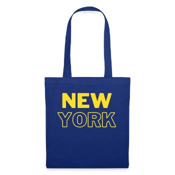 New York – Bold Yellow Lettering Design - Tote Bag - royal blue - Front