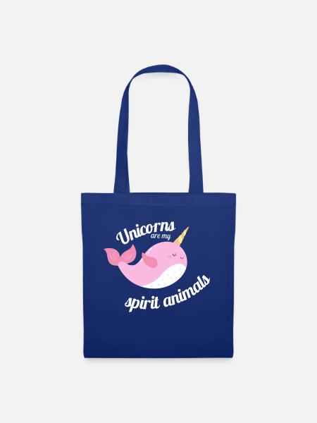 Spirit Animal Unicorn Shirt für Kinder, Wal - Stoffbeutel - Royalblau