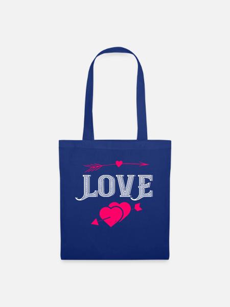 Liebe - Stoffbeutel - Royalblau