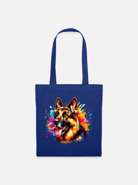 Deutscher Schäferhund - Stoffbeutel - Royalblau