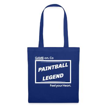 Paintball-Legende, Spiel auf Co, feel your heart logo - Stoffbeutel - Royalblau - Vorne