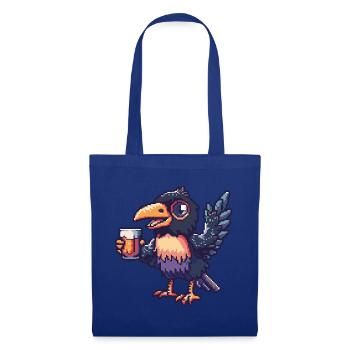 Bière Raven Crow Pixel - Sac en tissu - bleu royal - Devant