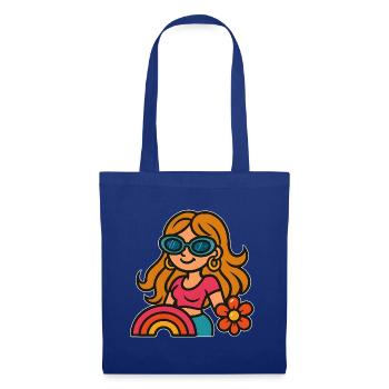 Retro Summer Girl - Flower Power Look - Tote Bag - royal blue - Front