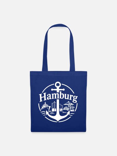 Hamburg - Stoffbeutel - Royalblau