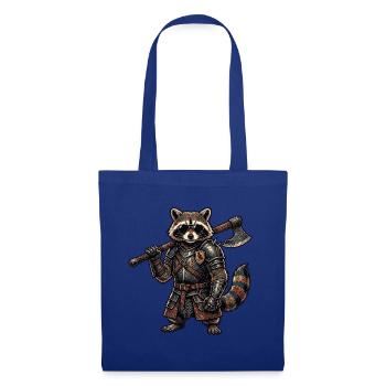 Mittelalter Waschbär - Stoffbeutel - Royalblau - Vorne
