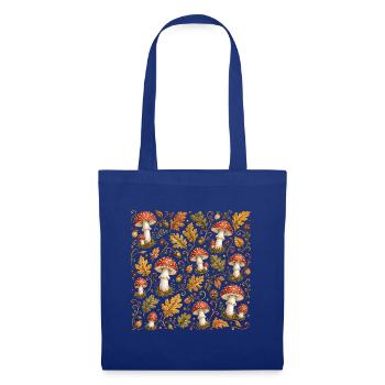Fliegenpilz Muster Herbst Wald Pilze Botanisch - Stoffbeutel - Royalblau - Vorne