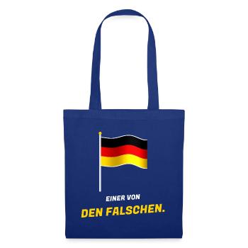Einer von den Falschen - Fahne Schwarz Rot Gold - Stoffbeutel - Royalblau - Vorne