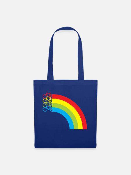 Regenbogen Rainbow Fahrrad Bike Fahrradfahrer - Stoffbeutel - Royalblau