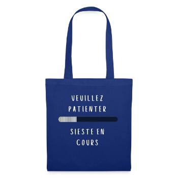 t-shirt veuillez patienter sieste en cours cadeau - Sac en tissu - bleu royal - Devant