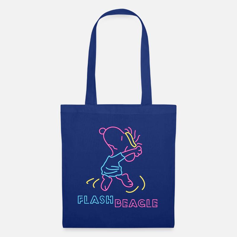 Peanuts Snoopy Flash Beagle Neon 80er - Stoffbeutel - Royalblau