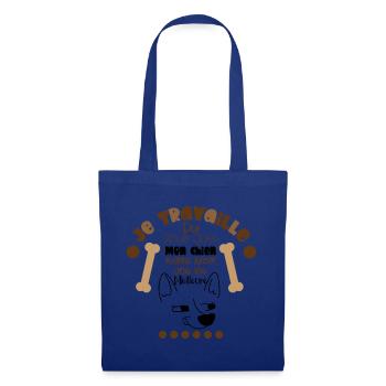 Je Travaille Dur Pour Que Mon Chien - Sac en tissu - bleu royal - Devant