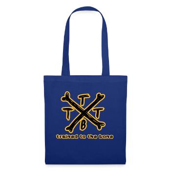 trained to the bone Crossbones Bodybuilding orange - Stoffbeutel - Royalblau - Vorne