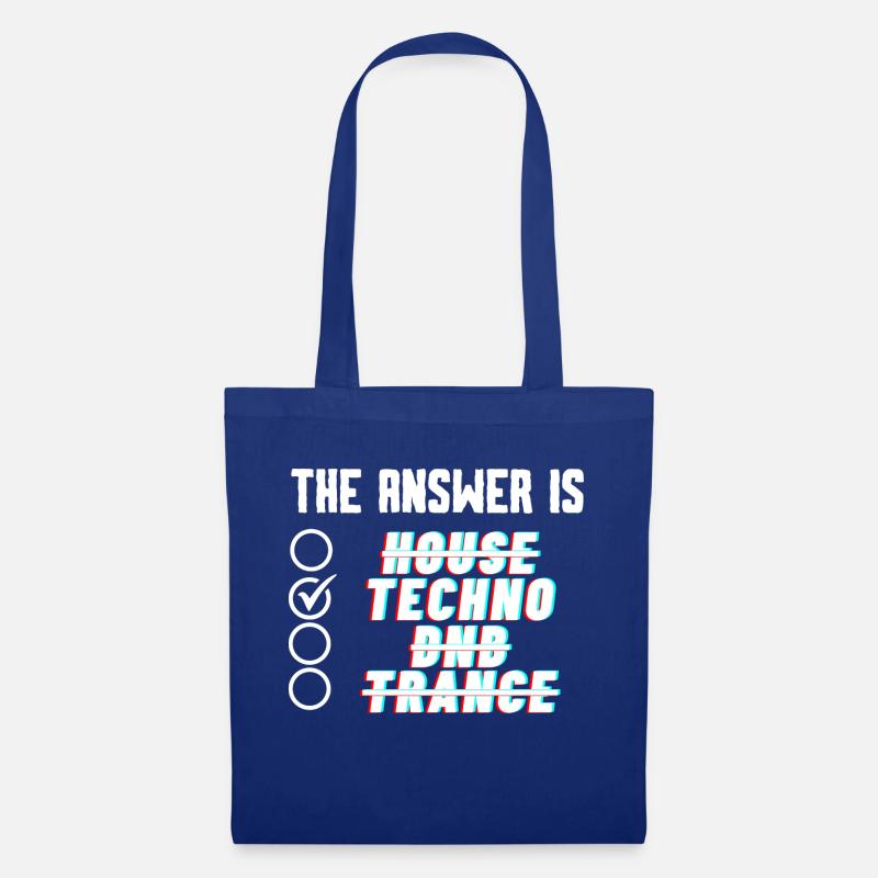 The Answer is TECHNO - Tote Bag - royal blue