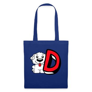 Chien D Lettre Chien Assis Petit Chien Mignon - Sac en tissu - bleu royal - Devant