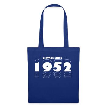 Zeitloser Vintage-Stil von 1952 - 73. Geburtstag - Stoffbeutel - Royalblau - Vorne
