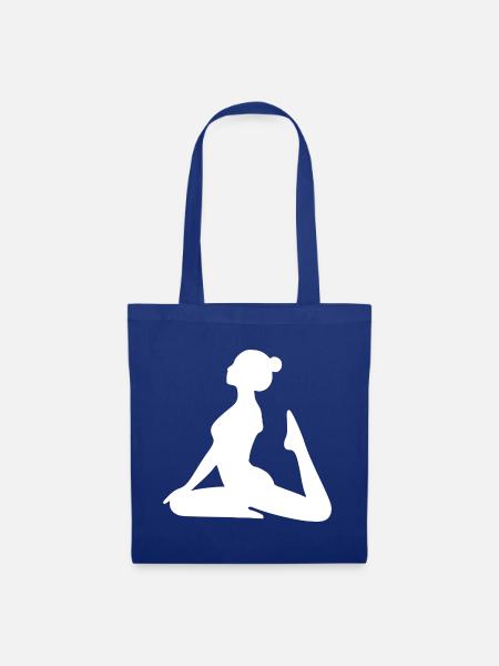 Yoga Formen Silhouetten weiß - Stoffbeutel - Royalblau