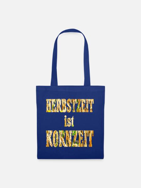 Herbst Schrift - Stoffbeutel - Royalblau