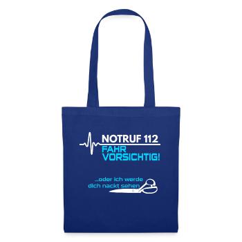 Notruf 112 Sanitäter - Stoffbeutel - Royalblau - Vorne