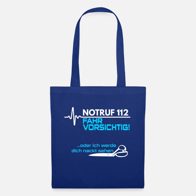 Notruf 112 Sanitäter - Stoffbeutel - Royalblau