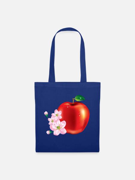 Apfel mit Kirschblüten design - Stoffbeutel - Royalblau