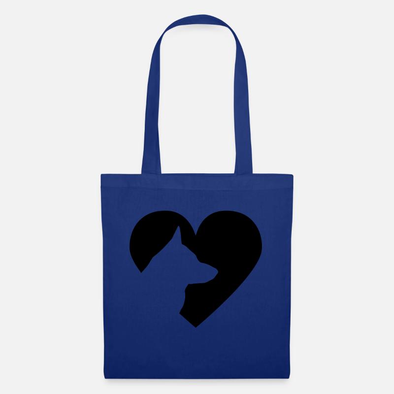 Heart with german shepherd Vector - Tote Bag - royal blue