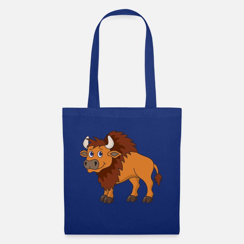 Bison Büffel - Stoffbeutel - Royalblau