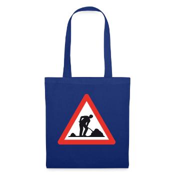 Attention chantier de construction! - Sac en tissu - bleu royal - Devant